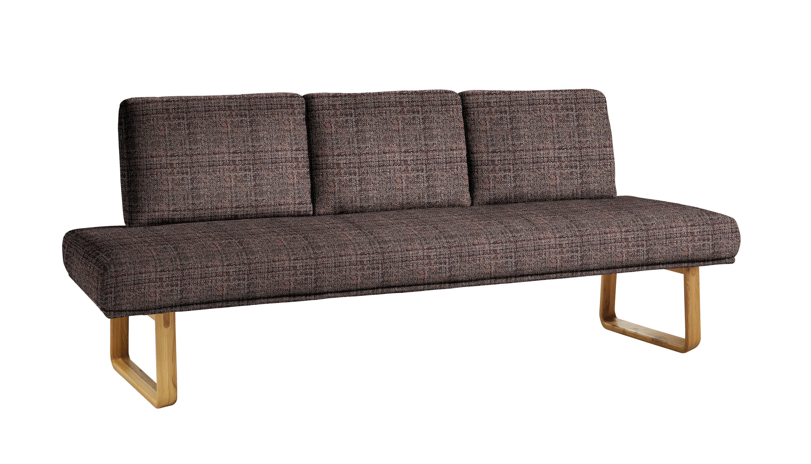SITZBANK 209/92/78 cm  in Eichefarben, Dunkelbraun  - Eichefarben/Dunkelbraun, Design, Holz/Textil (209/92/78cm) - Dieter Knoll