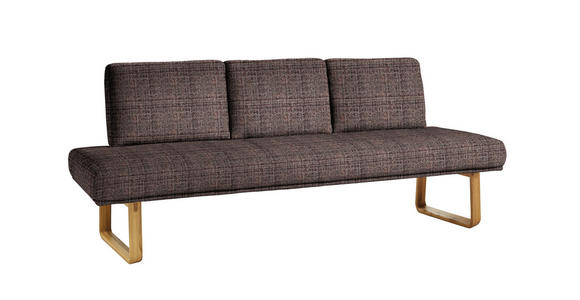 SITZBANK 209/92/78 cm  in Eichefarben, Dunkelbraun  - Eichefarben/Dunkelbraun, Design, Holz/Textil (209/92/78cm) - Dieter Knoll