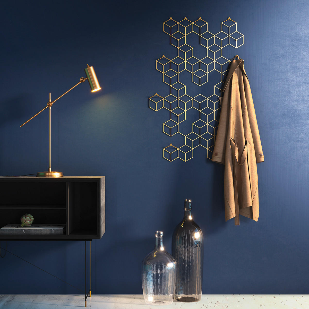 WANDGARDEROBE  in Goldfarben  - Goldfarben, Design, Metall (2,5/60/91cm) - MID.YOU