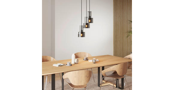 HÄNGELEUCHTE  33/150 cm    - Dunkelgrau, Design, Glas/Metall (33/150cm) - Dieter Knoll