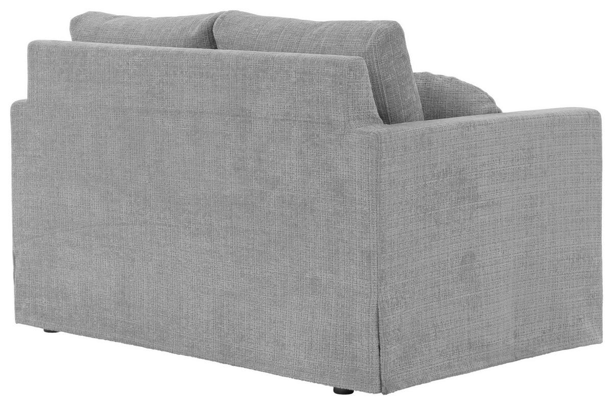 2-SITZER-SOFA PAPHOS Chenille Hellgrau  - Hellgrau/Schwarz, Design, Kunststoff/Textil (140/89/95cm) - P & B
