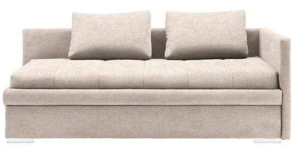 LIEGE in Flachgewebe Sandfarben - Sandfarben/Chromfarben, KONVENTIONELL, Kunststoff/Textil (217/85/104cm) - Venda