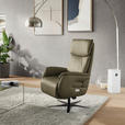 RELAXSESSEL in Leder Olivgrün  - Schwarz/Olivgrün, Design, Leder/Metall (70/117/85cm) - Dieter Knoll