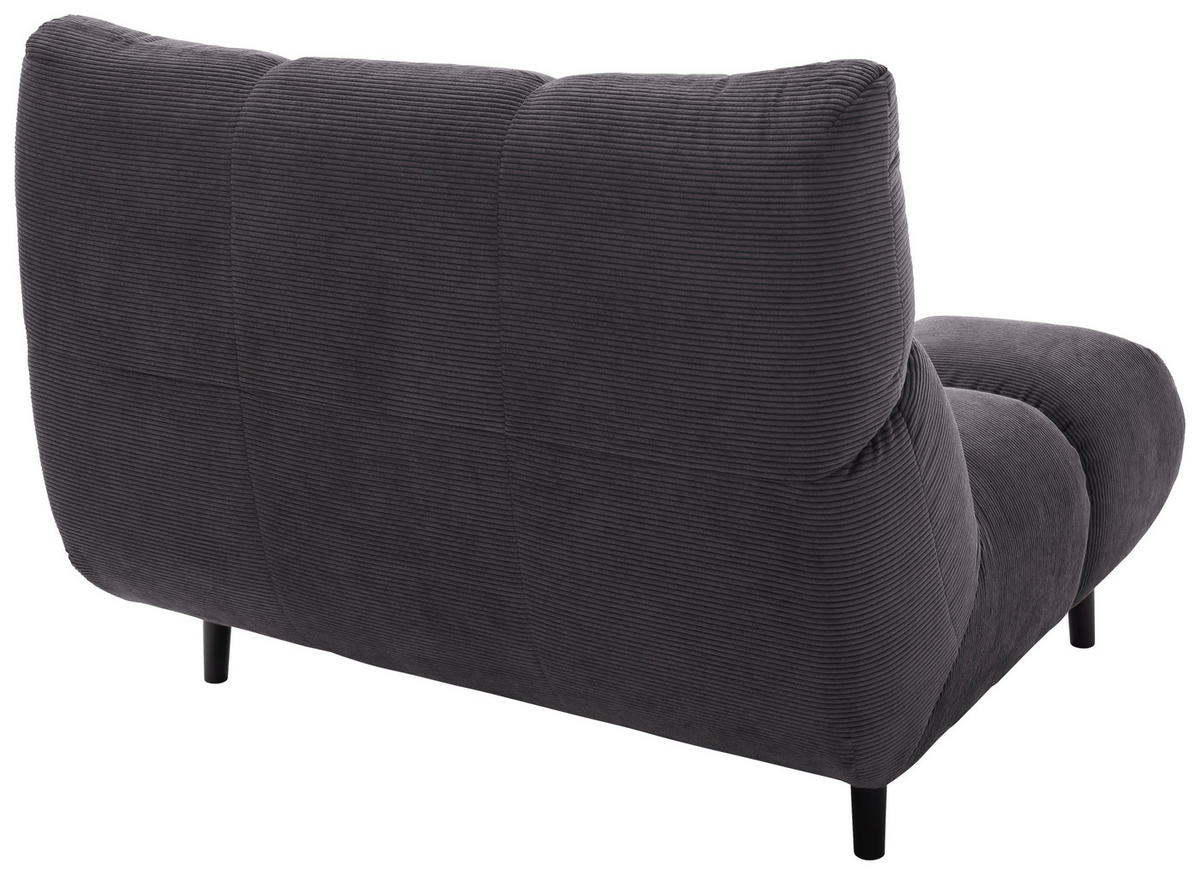 SESSEL in Feincord Mokka  - Schwarz/Mokka, Design, Holz/Textil (112/85/108cm) - Pure Home Lifestyle