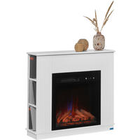 Șemineu Electric - alb/negru, Romantik / Landhaus, metal/material pe bază de lemn (86/77/23cm) - Landscape