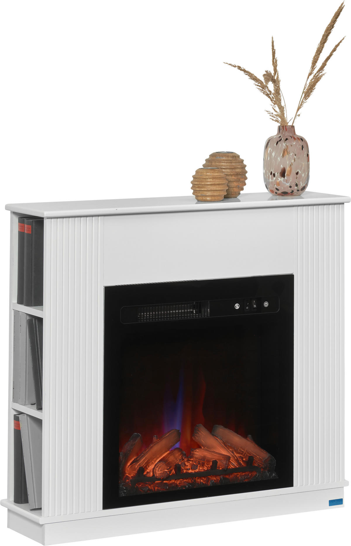 Șemineu Electric - alb/negru, Romantik / Landhaus, metal/material pe bază de lemn (86/77/23cm) - Landscape