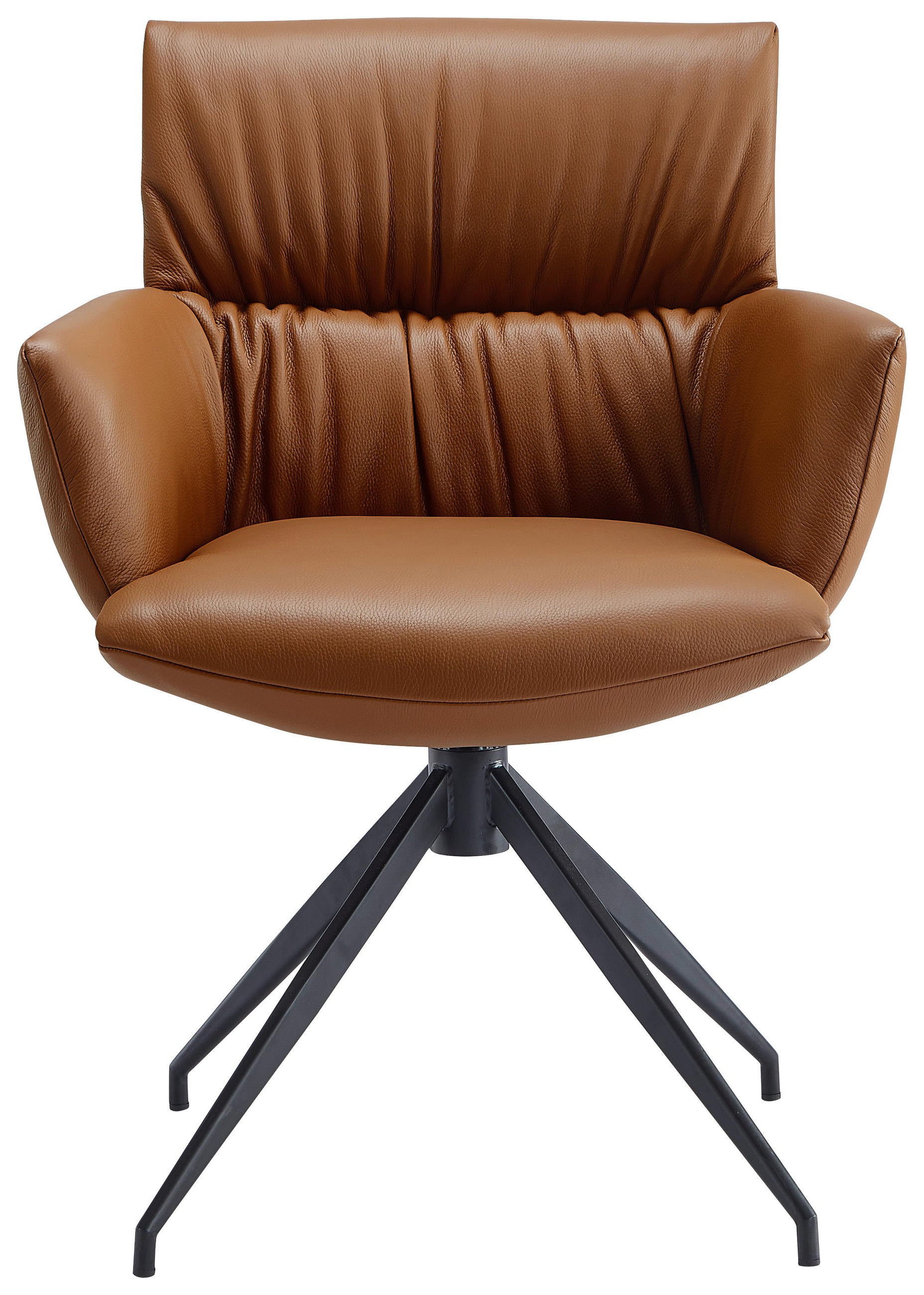 KAROSSZÉK rozsdavörös  - fekete/rozsdavörös, Design, bőr/fém (64/86/63cm) - Dieter Knoll