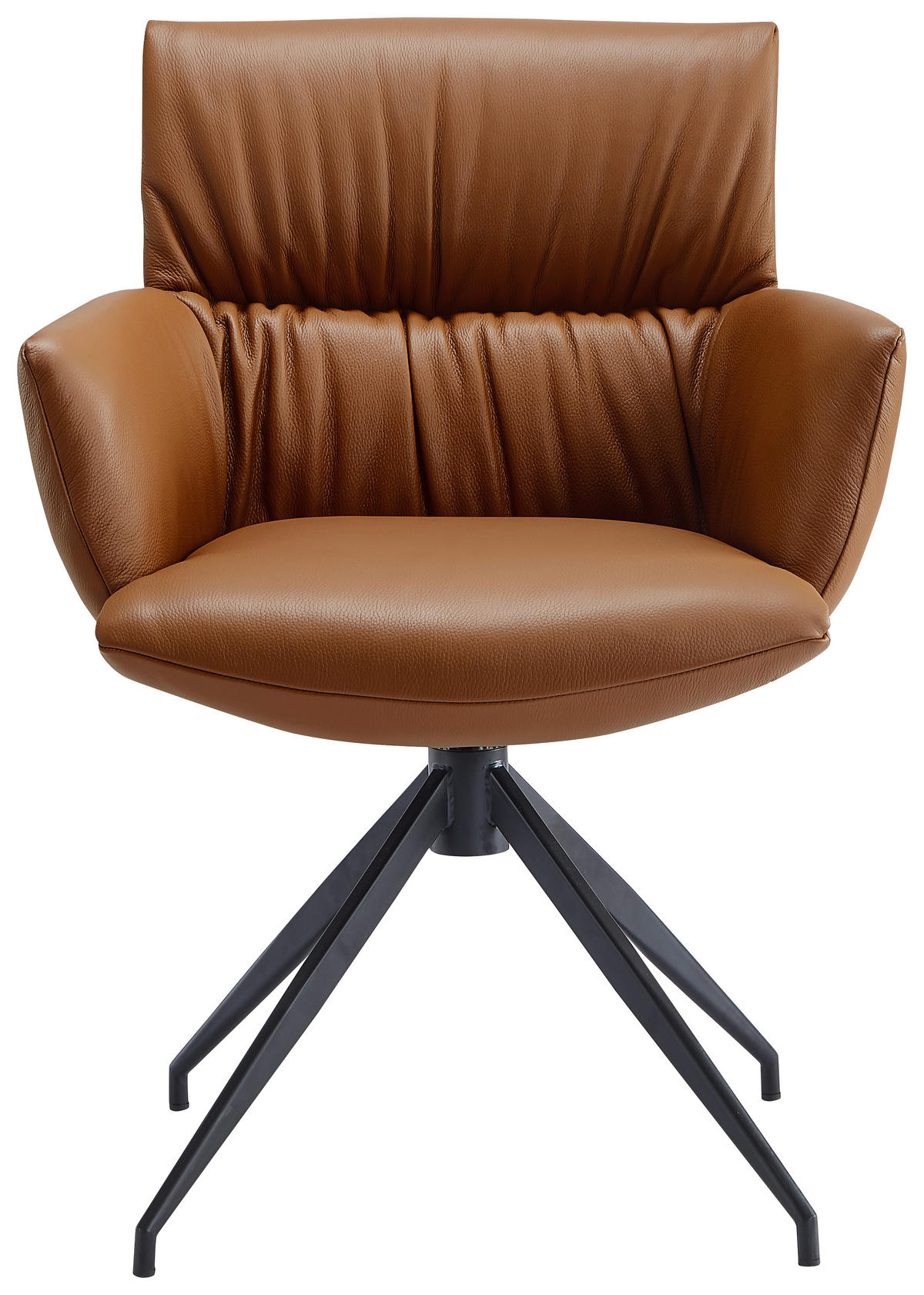 ARMLEHNSTUHL  in Eisen Echtleder pigmentiert  - Rostfarben/Schwarz, Design, Leder/Metall (64/86/63cm) - Dieter Knoll