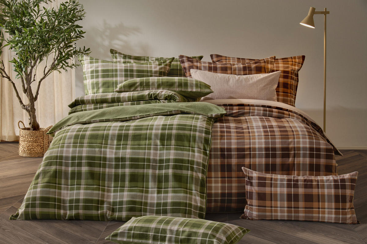 BETTWÄSCHE 6-teilig S. OLIVER Flanell 140/200 cm  - Grün, Basics, Textil (140/200cm) - S. Oliver