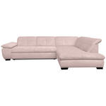 ECKSOFA Hellrosa Cord  - Hellrosa/Schwarz, Design, Textil/Metall (313/242cm) - Xora