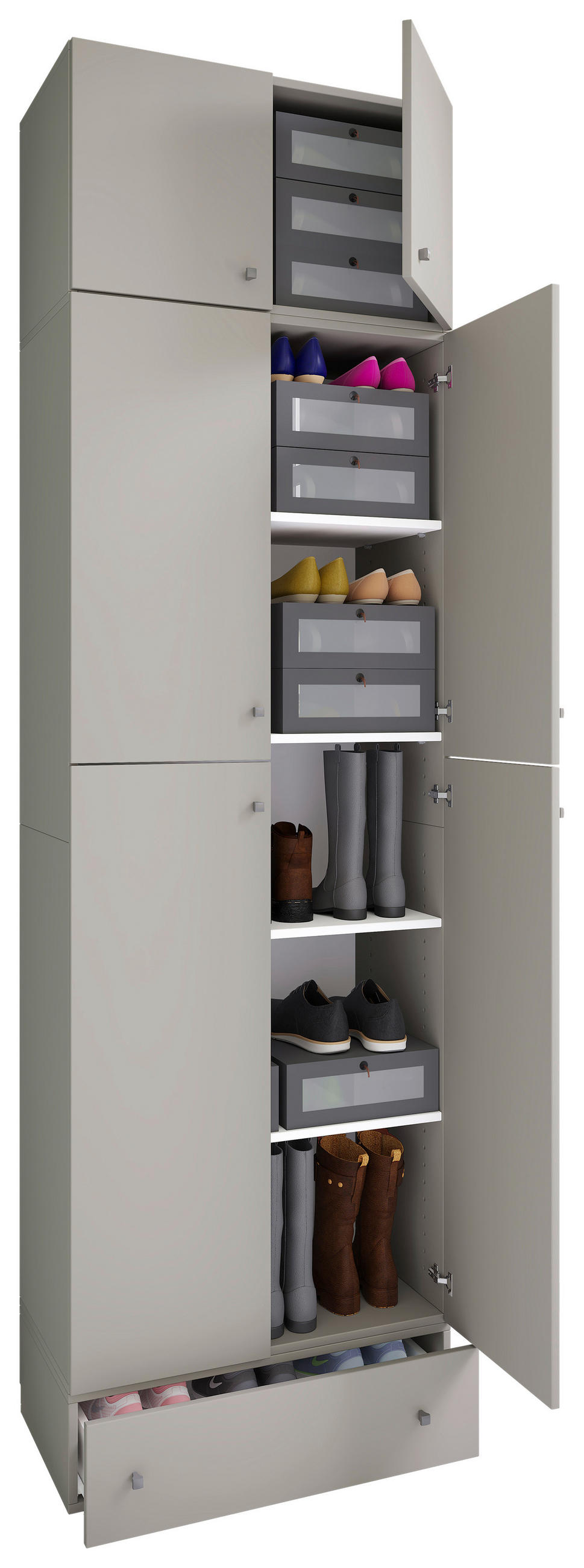 SKOSKÅP  i 70/240/39 cm  - grå/svart, Modern, trämaterial/plast (70/240/39cm) - MID.YOU