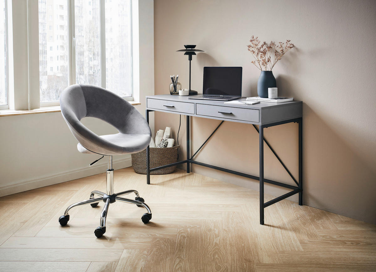 SCHREIBTISCH 120/50/76 cm  in Dunkelgrau  - Dunkelgrau, Design, Holz/Metall (120/50/76cm) - Hom`in
