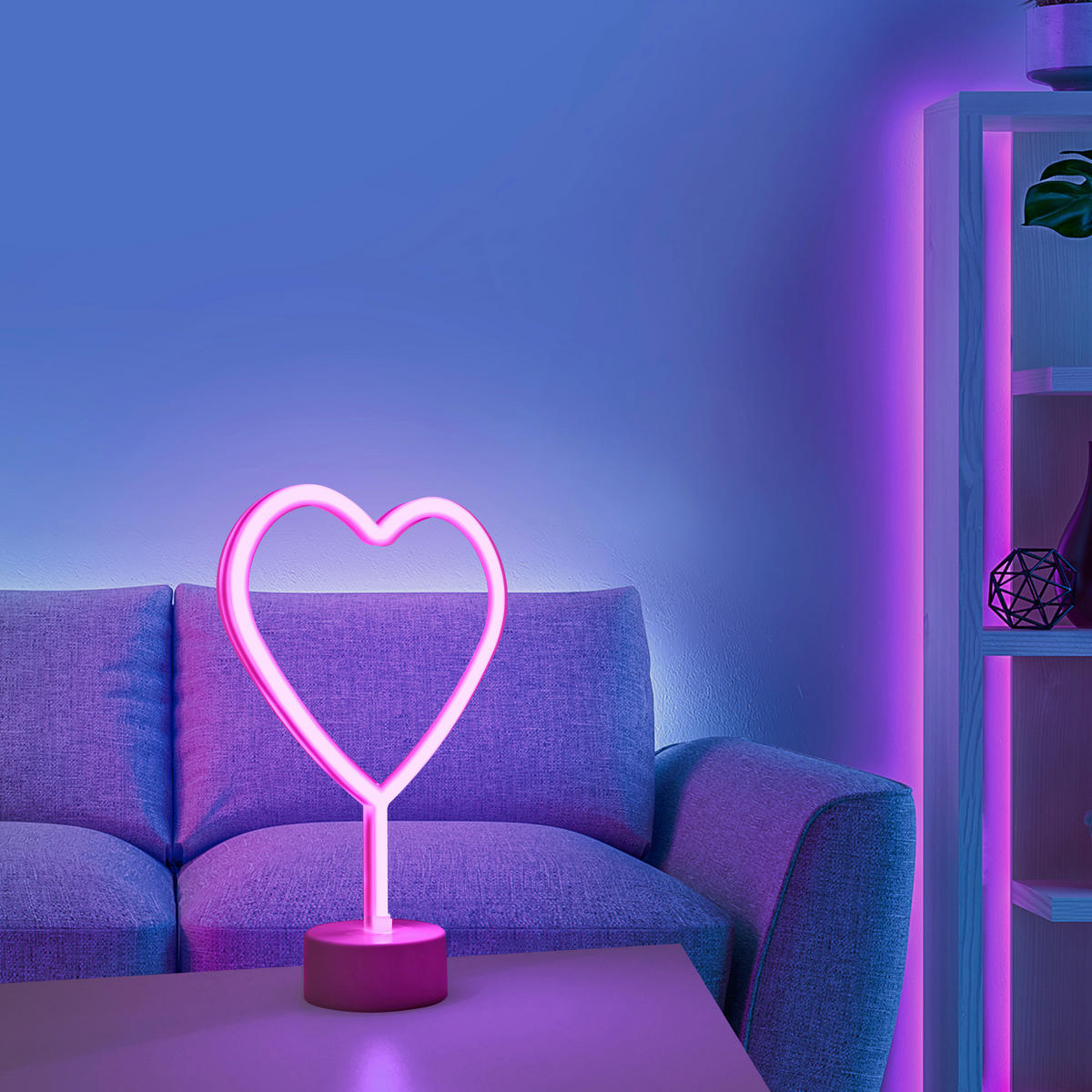 OKRASNA LED-SVETILKA   /1 lm/// - pink, Trend, umetna masa (20/8,5/30cm)