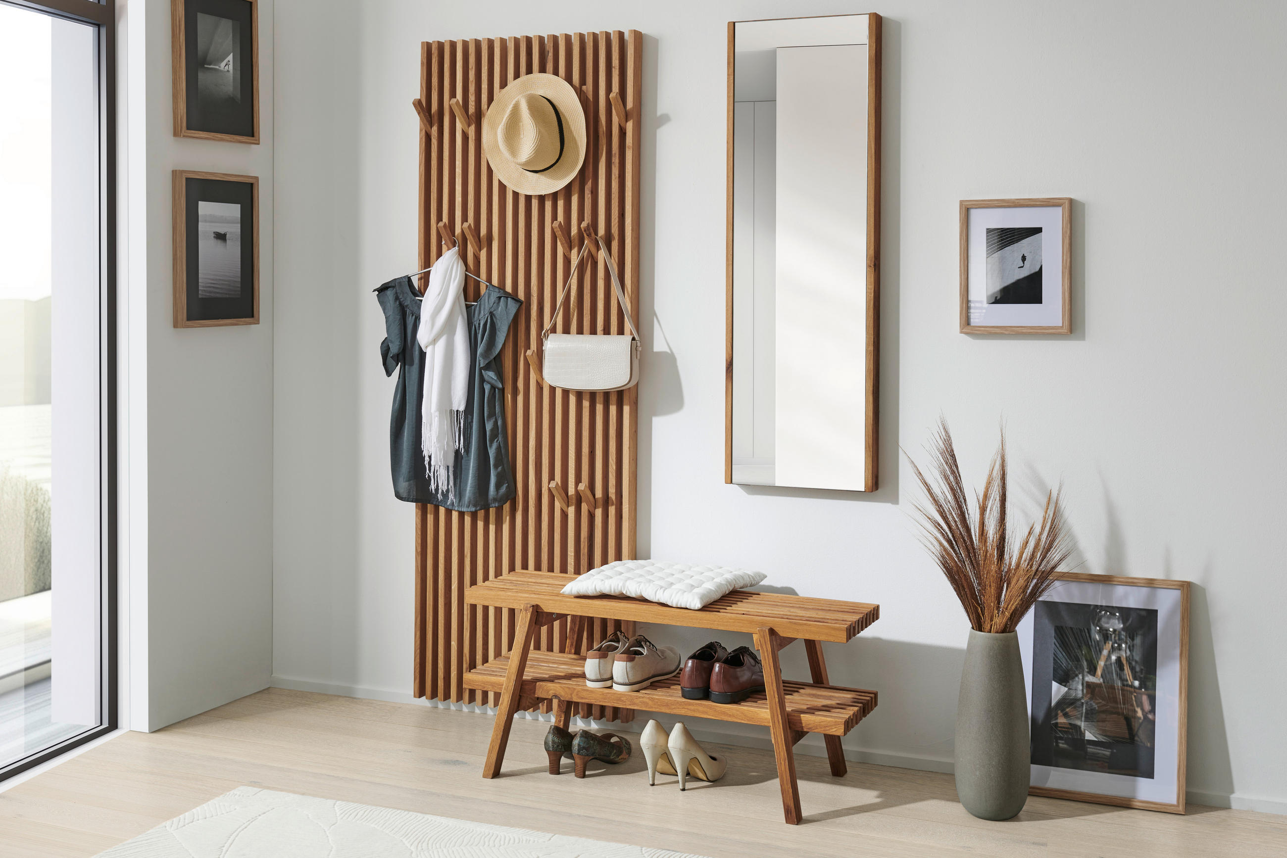 OGLINDĂ DE PERETE 40/120/5,5 cm    - culoare lemn stejar, Natur, sticlă (40/120/5,5cm) - Linea Natura