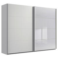SCHWEBETÜRENSCHRANK in Weiss  - Weiss, Design, Glas/Holzwerkstoff (270/210/65cm) - Carryhome