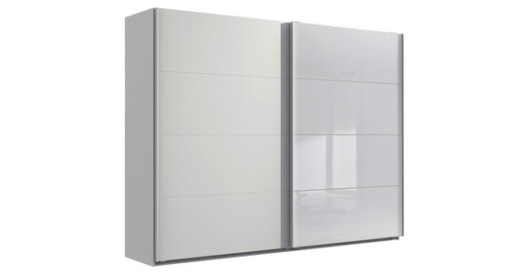 SCHWEBETÜRENSCHRANK  in Weiß  - Weiß, Design, Glas/Holzwerkstoff (270/210/65cm) - Carryhome