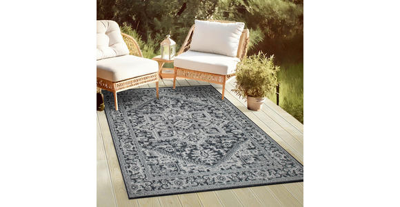 OUTDOORTEPPICH 80/150 cm Plutus Grau, Schwarz  - Schwarz/Grau, Design, Kunststoff (80/150cm) - Novel