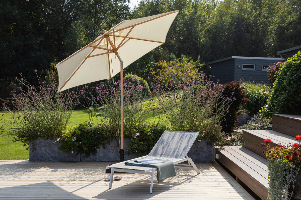 SONNENSCHIRM  250/232 cm  - Weiß, KONVENTIONELL (250/232cm) - Gardenson