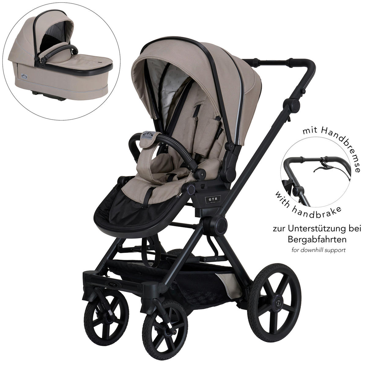 KINDERWAGENSET IVY GTR Outdoor HB  - Sandfarben/Schwarz, Basics, Textil/Metall (94/58/119cm) - Hartan