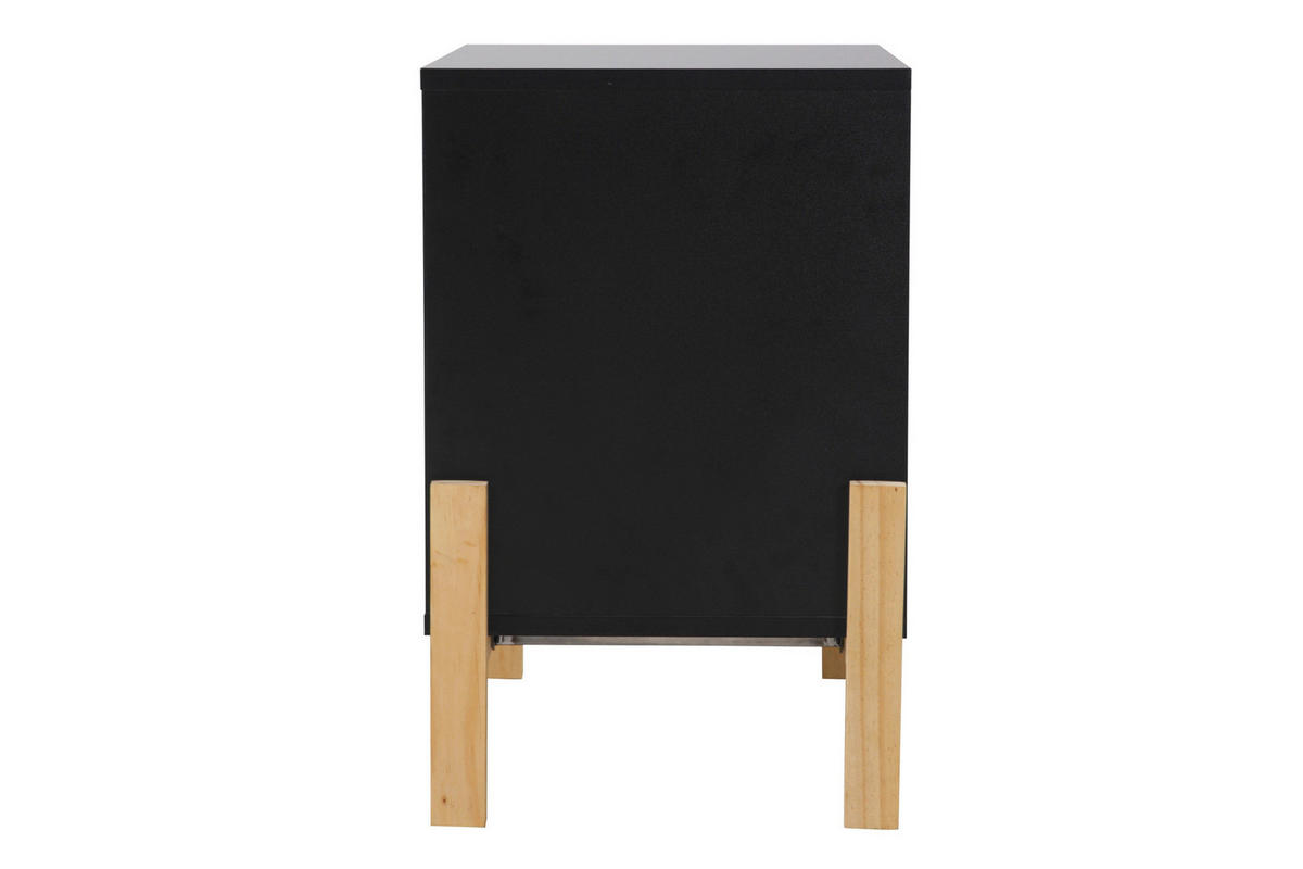 KOMMODE  in 50/55/35 cm  - Schwarz/Naturfarben, Design, Holz/Holzwerkstoff (50/55/35cm) - Livetastic