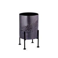 PFLANZTOPF 16/28 cm  - Graphitfarben/Schwarz, Design, Metall (16/28cm) - Ambia Home