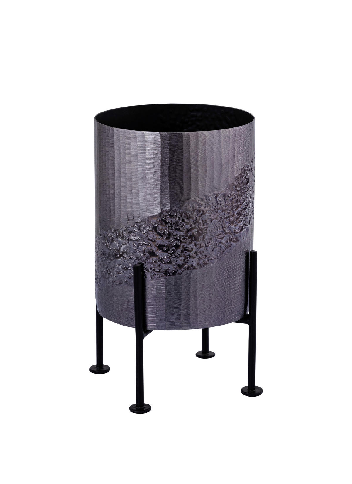 PFLANZTOPF 16/28 cm  - Graphitfarben/Schwarz, Design, Metall (16/28cm) - Ambia Home