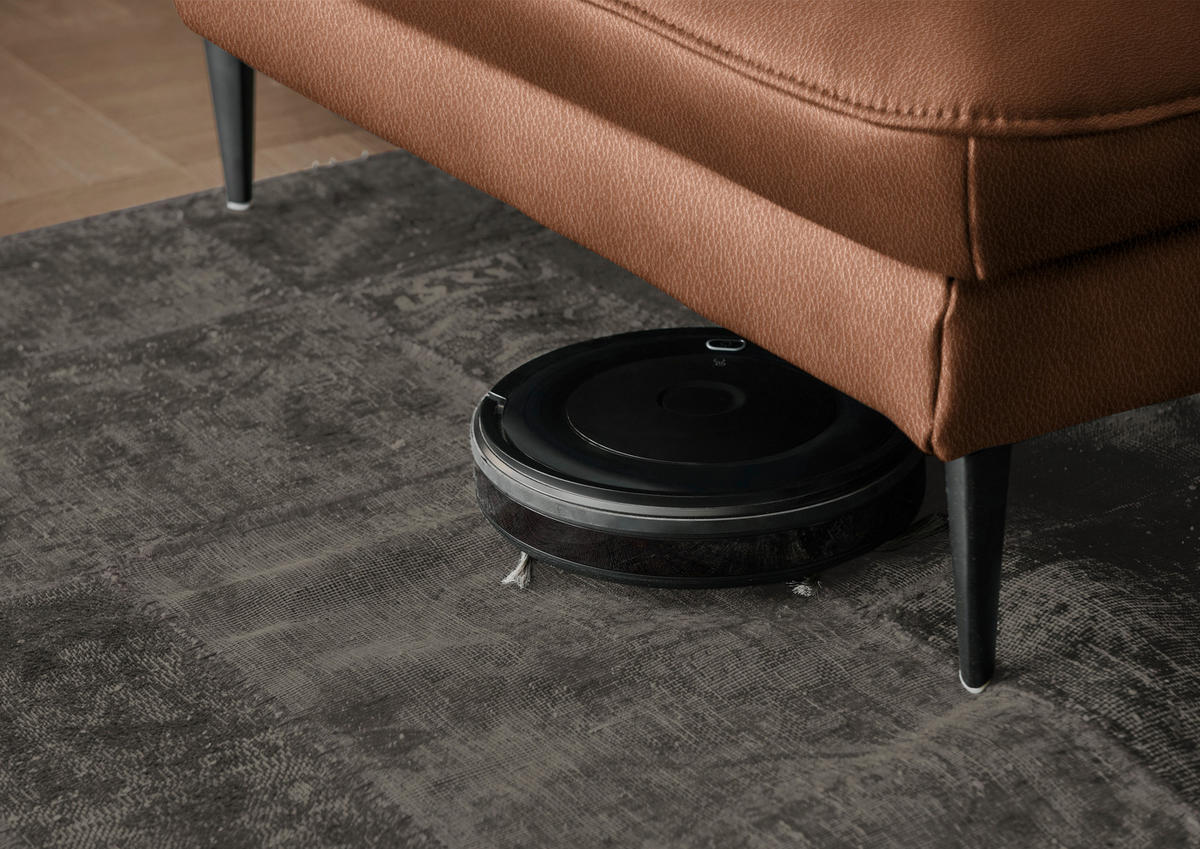 ECKSOFA  in Echtleder Cognac  172/334 cm  - Cognac/Schwarz, Design, Leder/Metall (172/334cm) - Hukla