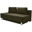 SCHLAFSOFA Flachgewebe Dunkelgrün  - Chromfarben/Dunkelgrün, Design, Holz/Textil (205/77-93/99cm) - Novel