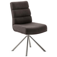 STUHL  Stoffauswahl, Typenauswahl, Sitzfläche 360° drehbar, Gestellauswahl Webstoff  Edelstahlfarben, Cappuccino  - Edelstahlfarben/Cappuccino, Design, Textil/Metall (47/90/64cm) - Dieter Knoll