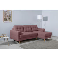 ECKSOFA in Beere  - Beere/Buchefarben, Design, Holz/Textil (223/157cm) - MID.YOU