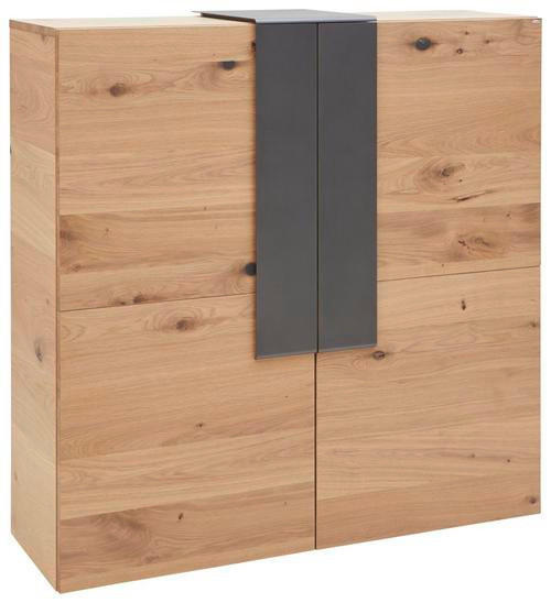 HIGHBOARD V-Taurino in 128,2/131,2/43,5 cm - Eichefarben/Anthrazit, Natur, Holz/Metall (128,2/131,2/43,5cm) - Voglauer