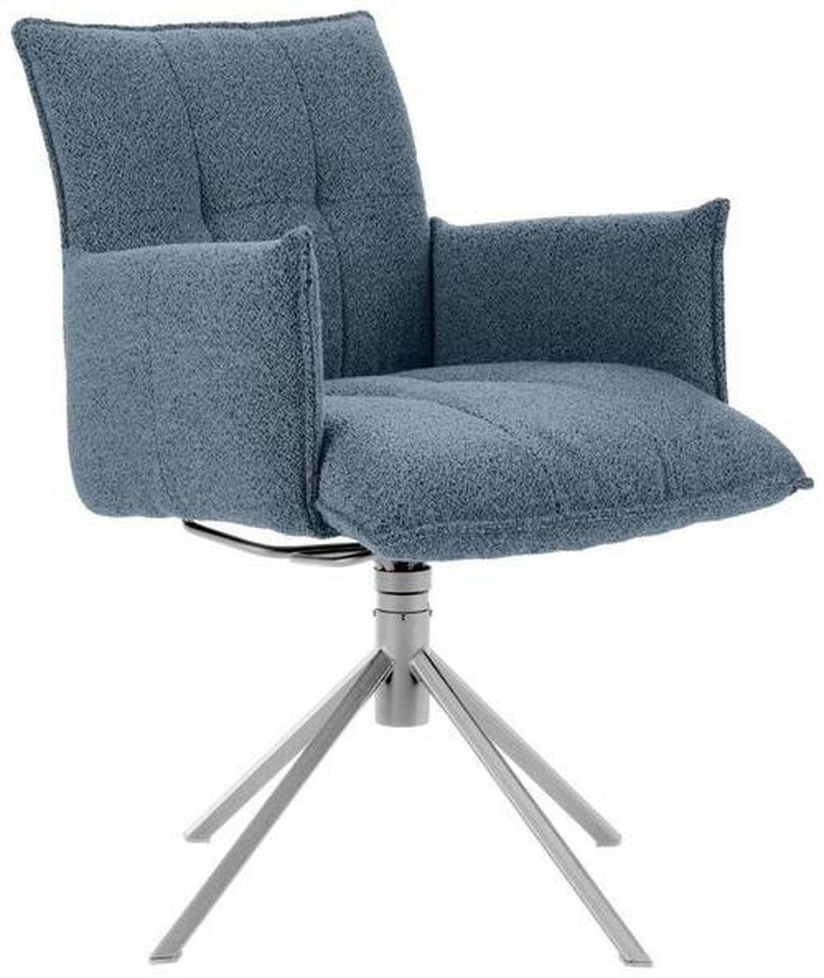 ARMLEHNSTUHL  in Flachgewebe  - Blau/Edelstahlfarben, Design, Textil/Metall (55/85/65cm) - Valnatura