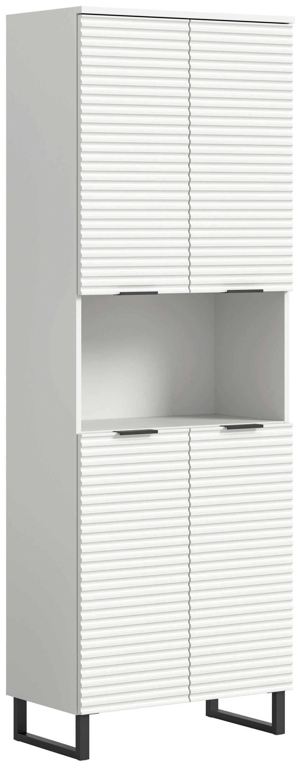 VISOKA OMARA 70/193/34 cm  - črna/bela, Moderno, kovina/leseni material (70/193/34cm) - MID.YOU