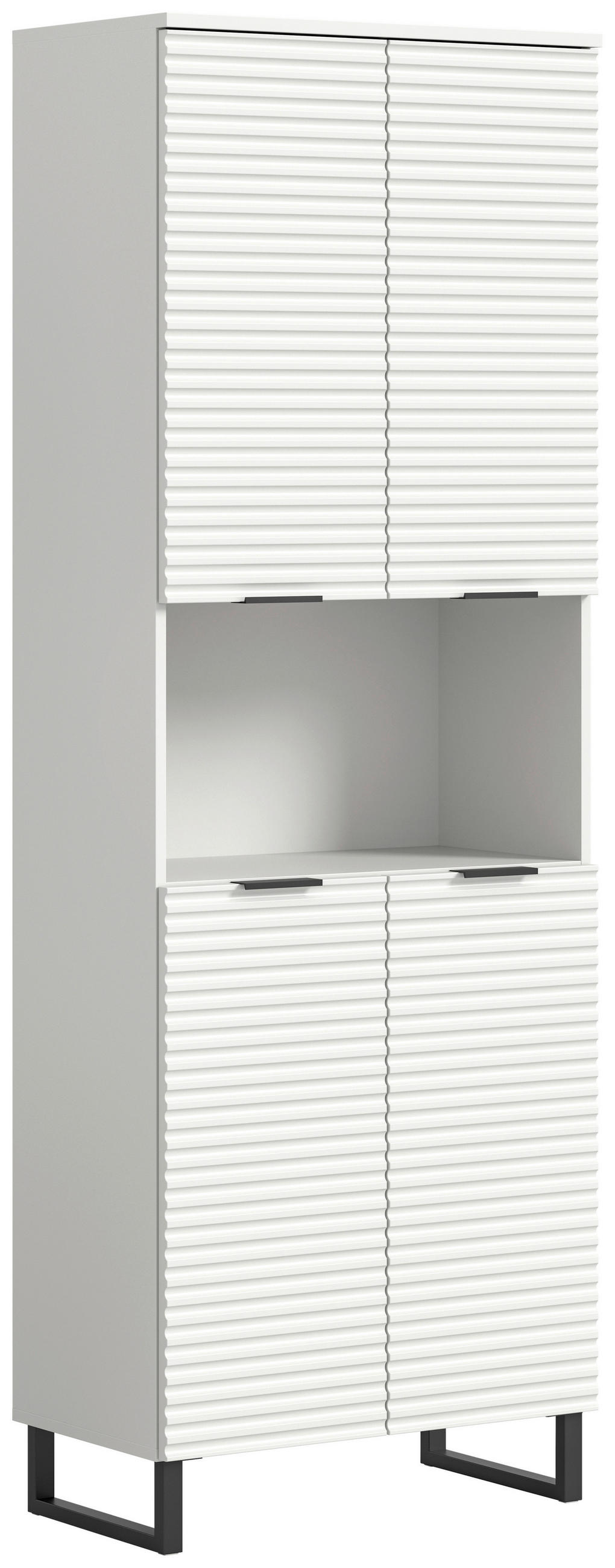 VISOKA OMARA 70/193/34 cm  - črna/bela, Moderno, kovina/leseni material (70/193/34cm) - MID.YOU