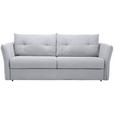 SCHLAFSOFA Webstoff Hellgrau  - Hellgrau/Schwarz, KONVENTIONELL, Kunststoff/Textil (220/89/104cm) - Carryhome