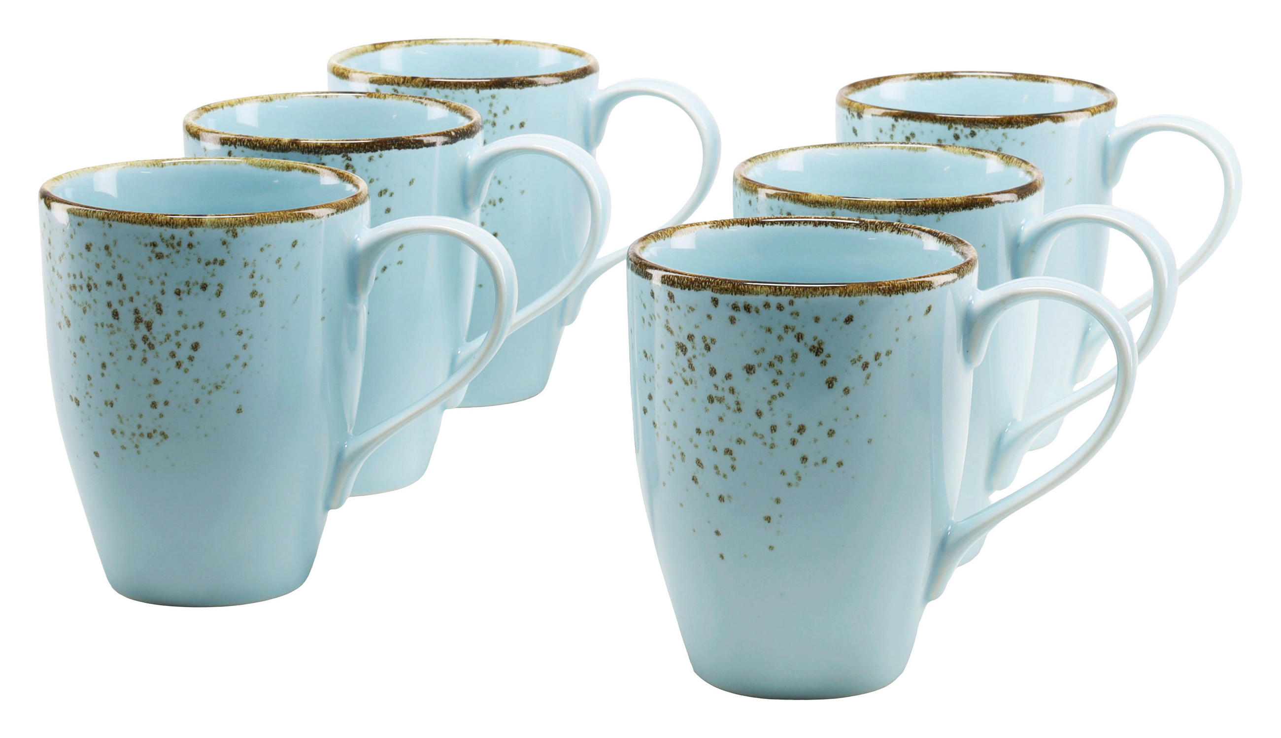 SET KAFFEMUGGAR 6 delar  - pastellblå, Trend, keramik (300ml) - Creatable
