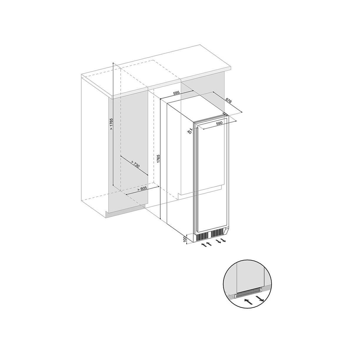 WEINKÜHLSCHRANK DX-166.428SDSK  - Edelstahlfarben, Basics, Glas/Holz (59,5/177/68cm)
