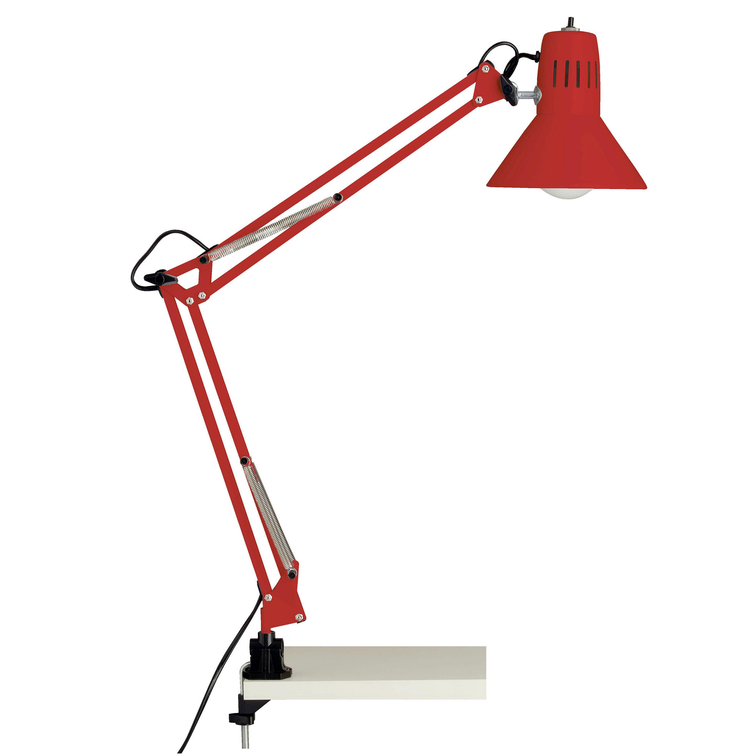 KLEMMLEUCHTE 17/70 cm   - Rot, KONVENTIONELL, Metall (17/70cm) - Brilliant
