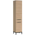 HOCHSCHRANK 38/190/38 cm - Eichefarben/Schwarz, MODERN, Holzwerkstoff/Metall (38/190/38cm) - Xora