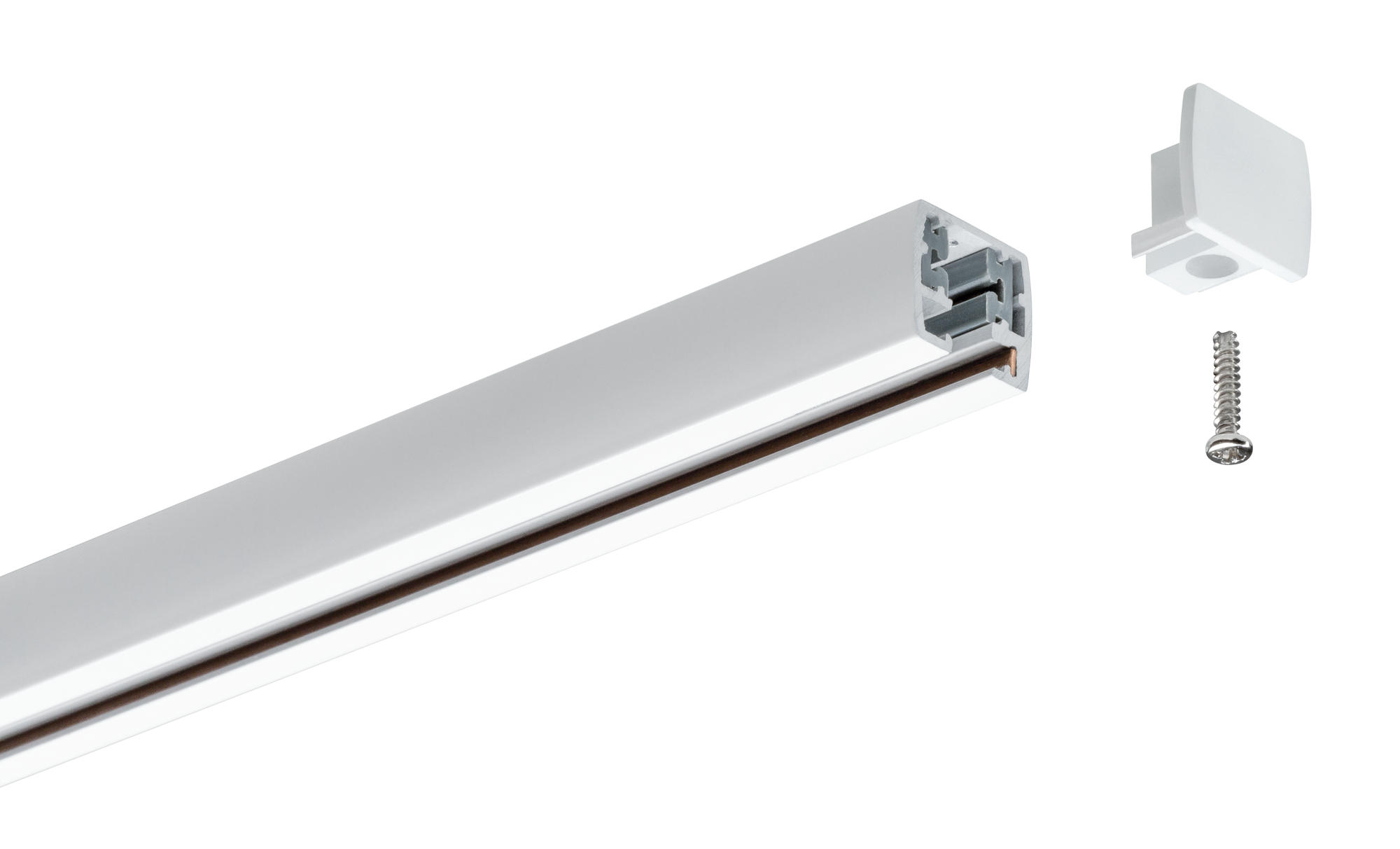 SCHIENENSYSTEM-ENDKAPPEN - Chromfarben, Design, Kunststoff (1,3/1,8/2,1cm) - Paulmann