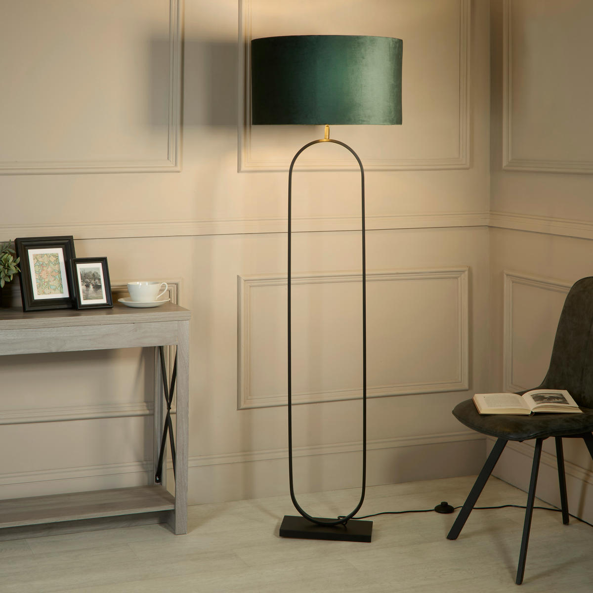 STOJEČA SVETILKA  Modish   50/50/164 cm          - črna/zelena, Design, kovina (50/50/164cm)