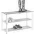 SCHUHREGAL 80/50/30 cm - Chromfarben/Weiß, Design, Holzwerkstoff/Metall (80/50/30cm) - Carryhome SCHUHREGAL 80/50/30 cm - Chromfarben/Weiß, Design, Holzwerkstoff/Metall (80/50/30cm) - Carryhome
