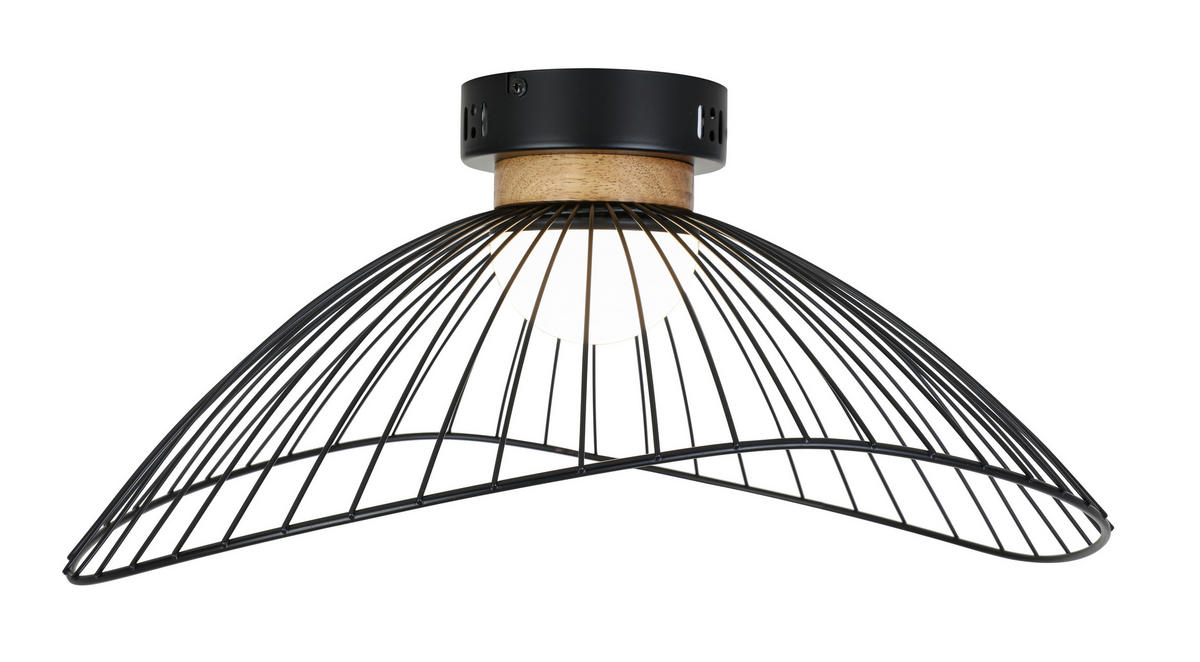 DECKENLEUCHTE 45/43/22,5 cm  - Schwarz/Naturfarben, Trend, Holz/Kunststoff (45/43/22,5cm) - Collett's Monde