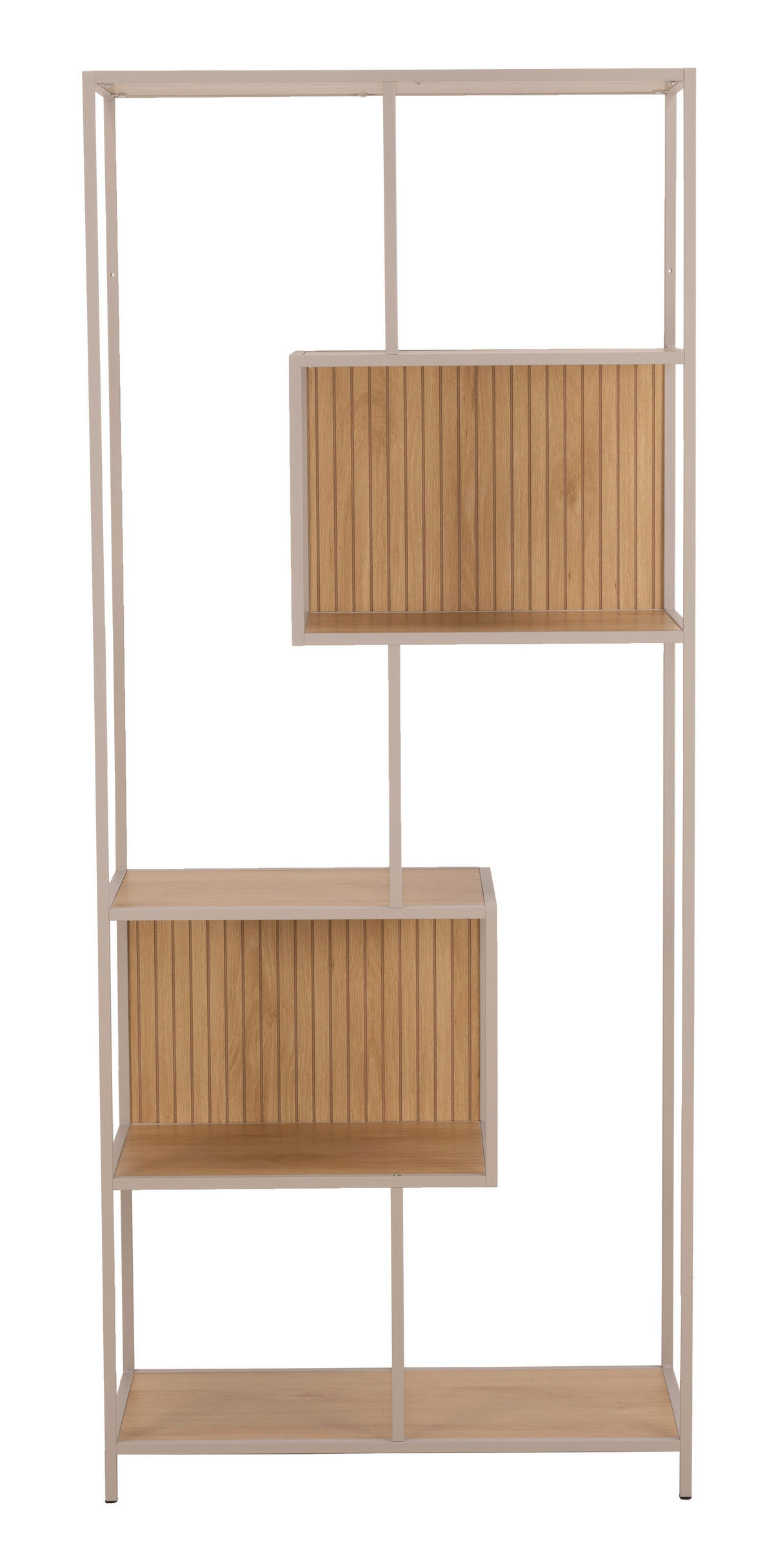 REGAL Grau, Eichefarben  - Eichefarben/Grau, MODERN, Holzwerkstoff/Metall (77/185/35cm) - Xora