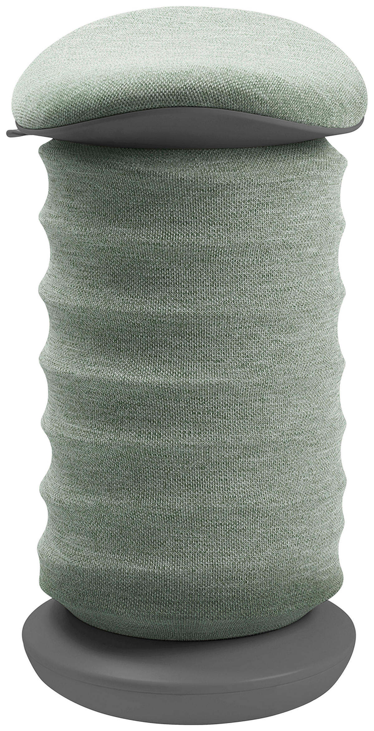 BÜROHOCKER Grau, Hellgrün  - Hellgrün/Grau, Design, Kunststoff/Textil (37,5/53-64/36cm) - Topstar