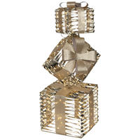 DEKOGESCHENKBOX - Goldfarben, LIFESTYLE, Kunststoff/Metall (25/73/25cm) - X-Mas