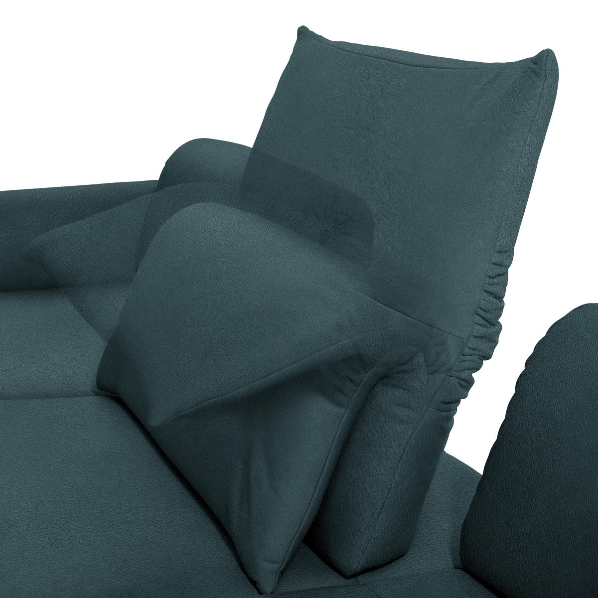 ECKSOFA Posh in Echtleder Petrol  173/308 cm  - Anthrazit/Petrol, Design, Leder/Metall (173/308cm) - Joop!