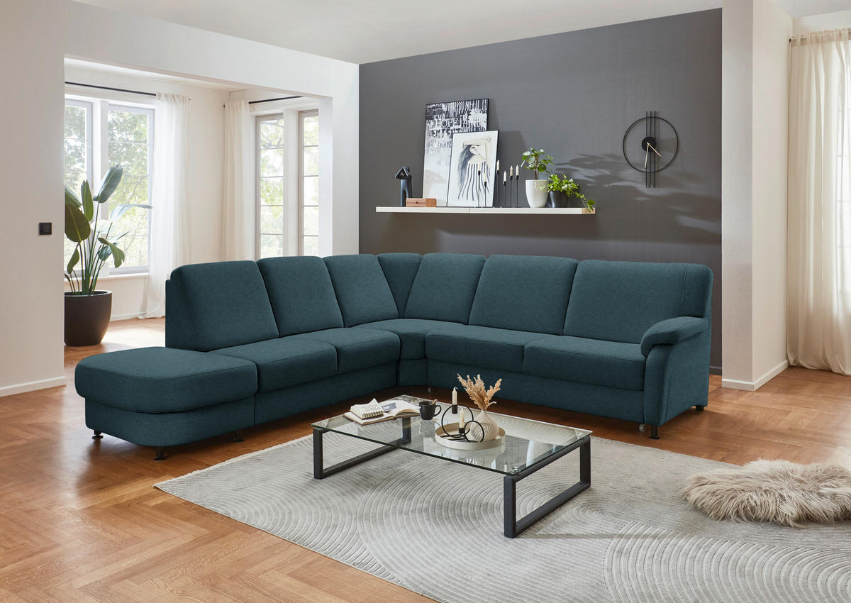 ECKSOFA  in Flachgewebe Opal  287/269 cm  - Opal/Schwarz, KONVENTIONELL, Textil/Metall (287/269cm) - Beldomo System