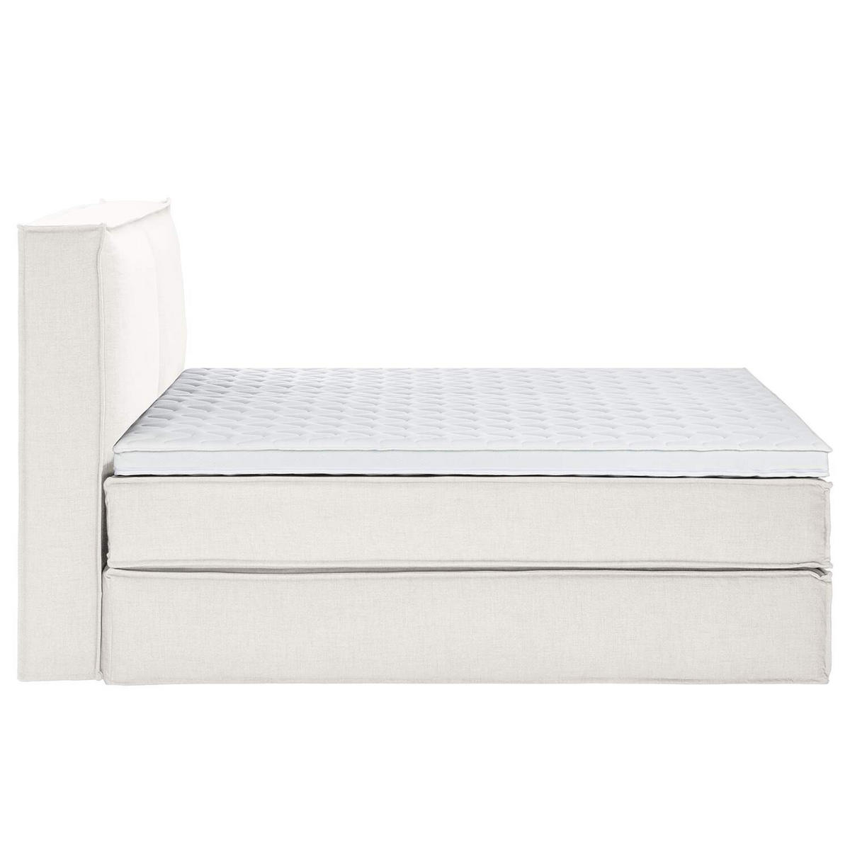 BOXSPRINGBETT 180/200 cm  in Creme  - Creme/Schwarz, Design, Textil (180/200cm) - home24