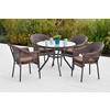 GARTENTISCHGRUPPE  - Dunkelbraun/Graphitfarben, KONVENTIONELL, Glas/Kunststoff - Gardenson